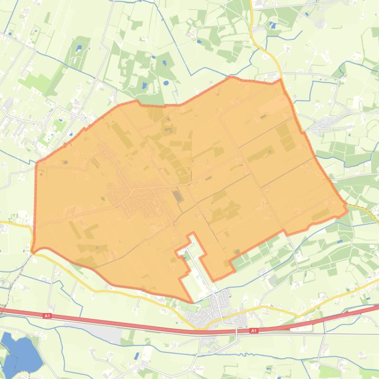 Kaart van de woonplaats Zwartebroek.