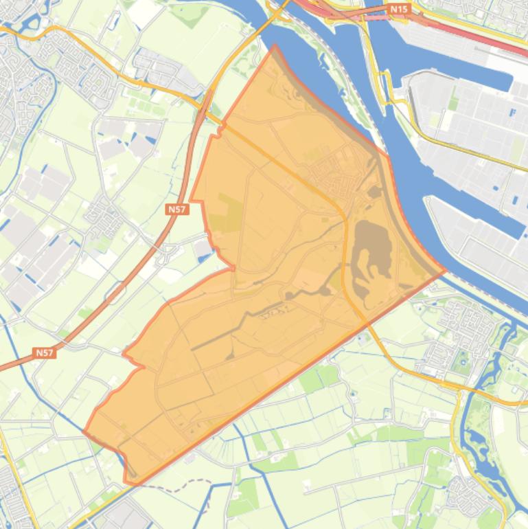 Kaart van de woonplaats Zwartewaal.