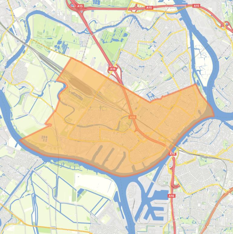 Kaart van de woonplaats Zwijndrecht.