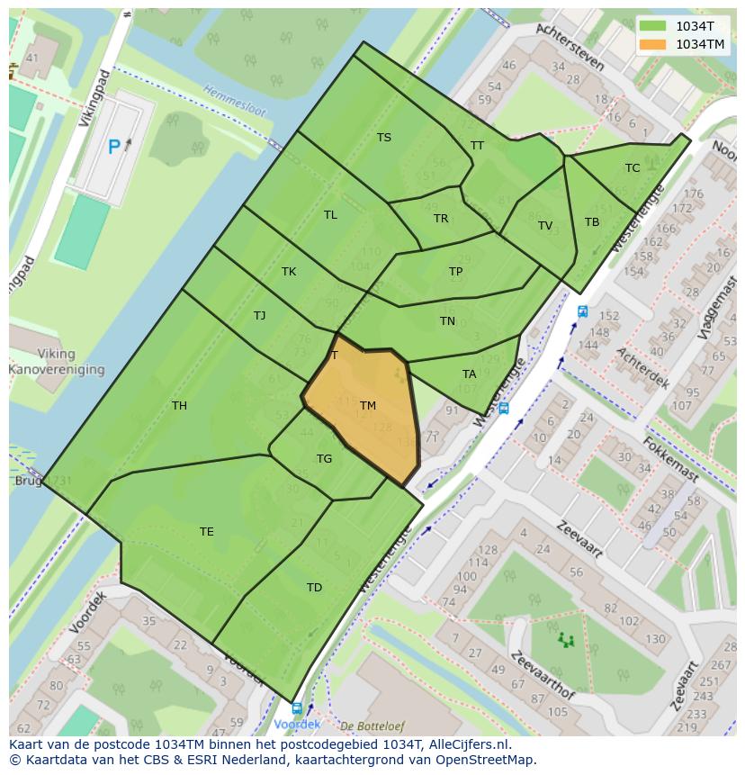 Afbeelding van het postcodegebied 1034 TM op de kaart.