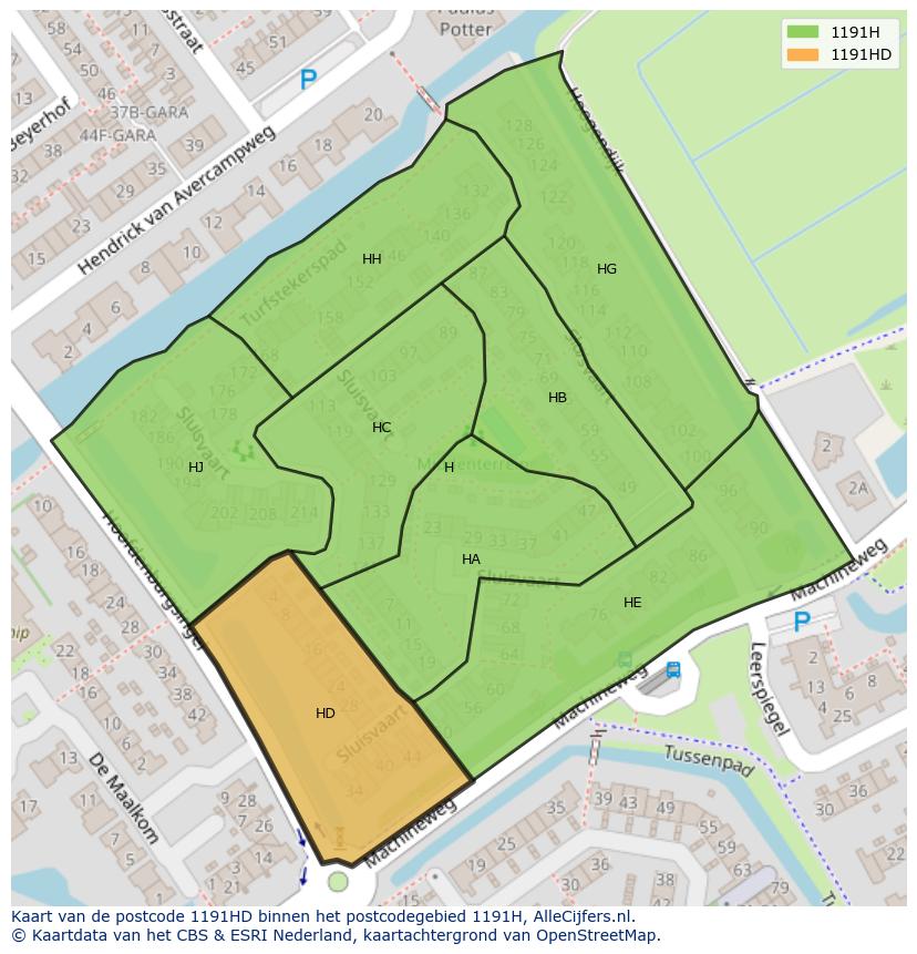 Afbeelding van het postcodegebied 1191 HD op de kaart.