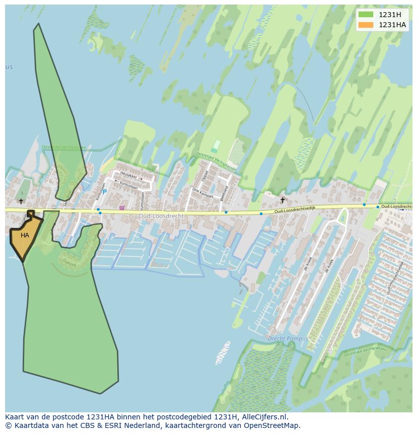 Afbeelding van het postcodegebied 1231 HA op de kaart.