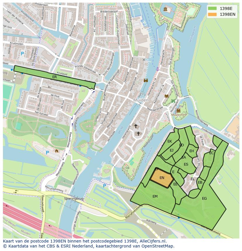 Afbeelding van het postcodegebied 1398 EN op de kaart.