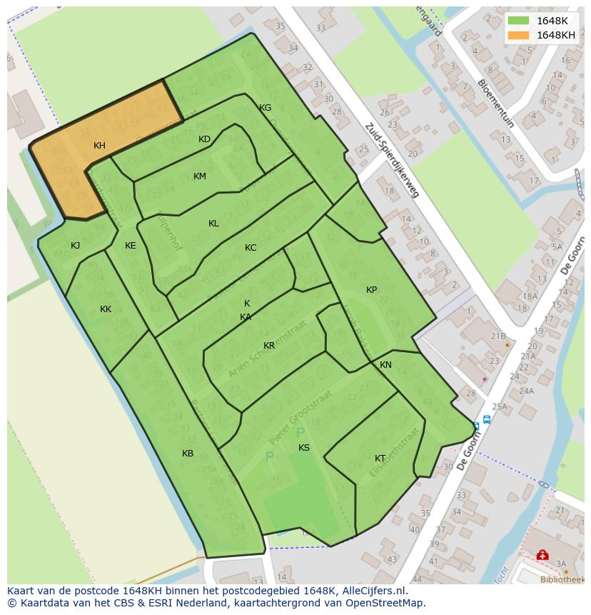 Afbeelding van het postcodegebied 1648 KH op de kaart.