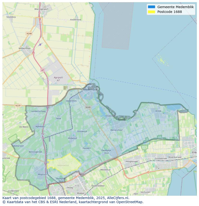 Afbeelding van het postcodegebied 1688 op de kaart.