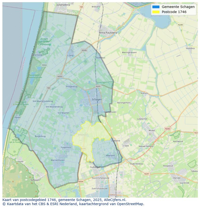 Afbeelding van het postcodegebied 1746 op de kaart.