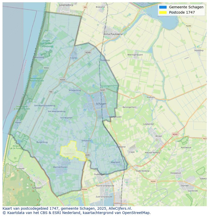 Afbeelding van het postcodegebied 1747 op de kaart.