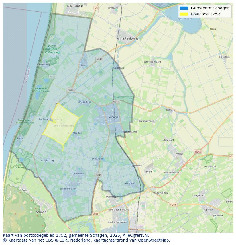 Afbeelding van het postcodegebied 1752 op de kaart.