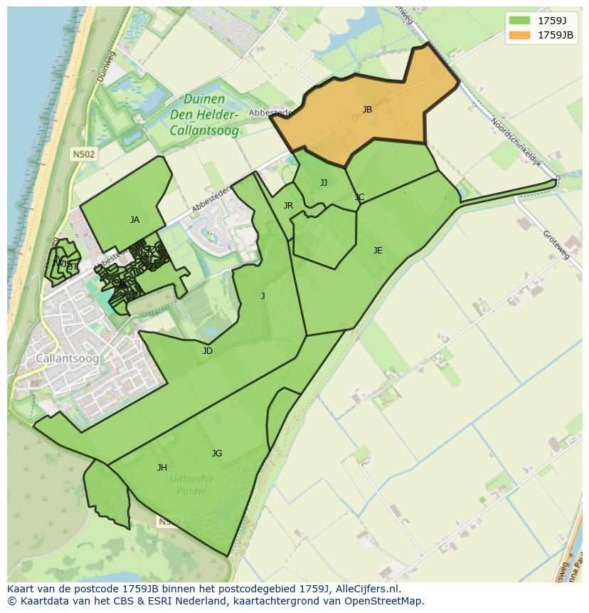 Afbeelding van het postcodegebied 1759 JB op de kaart.