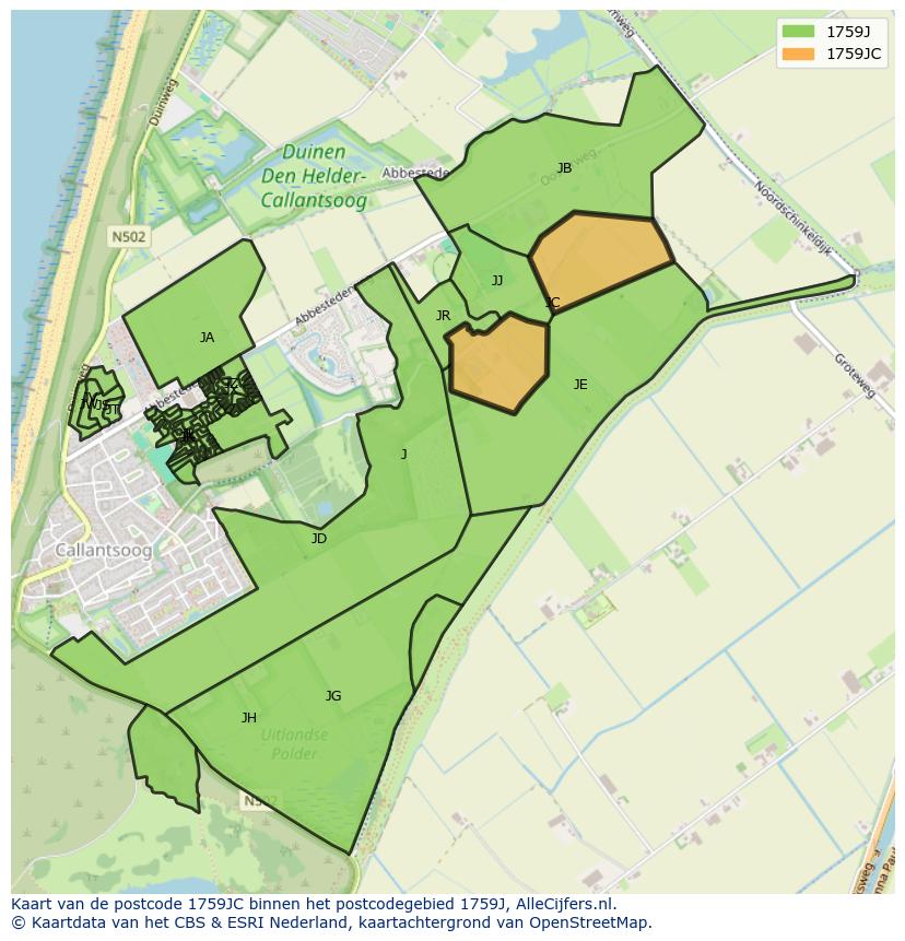Afbeelding van het postcodegebied 1759 JC op de kaart.