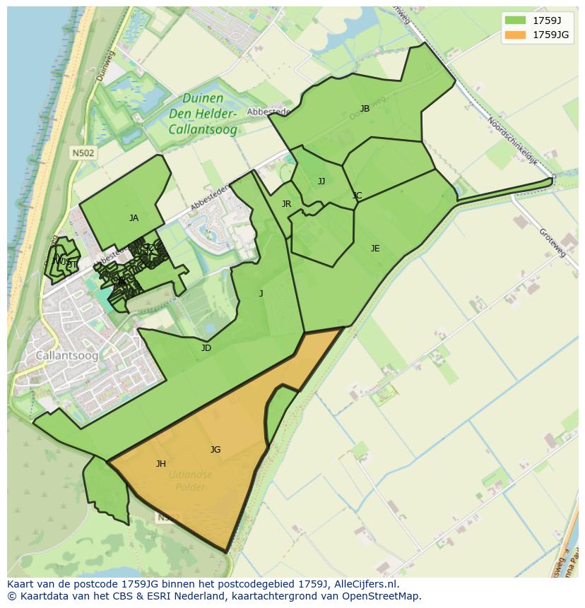 Afbeelding van het postcodegebied 1759 JG op de kaart.