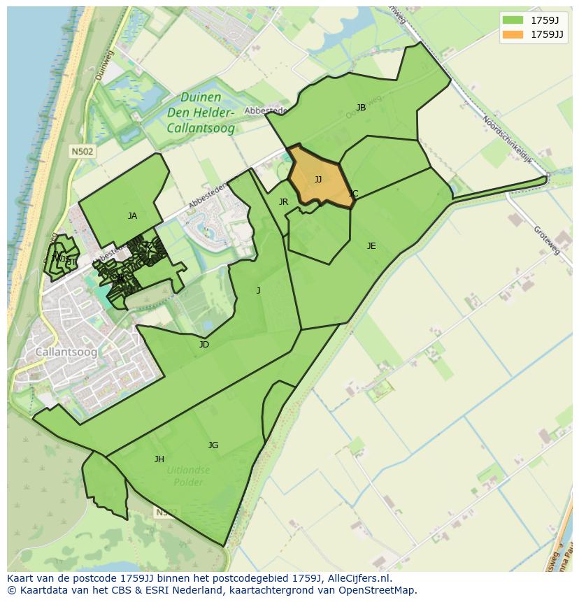 Afbeelding van het postcodegebied 1759 JJ op de kaart.