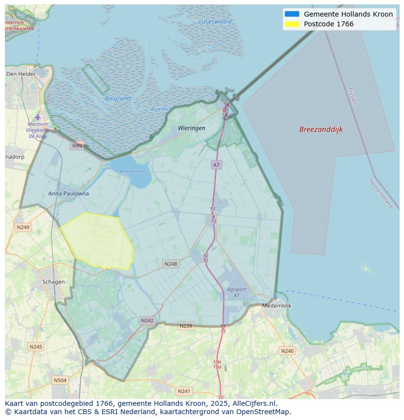 Afbeelding van het postcodegebied 1766 op de kaart.