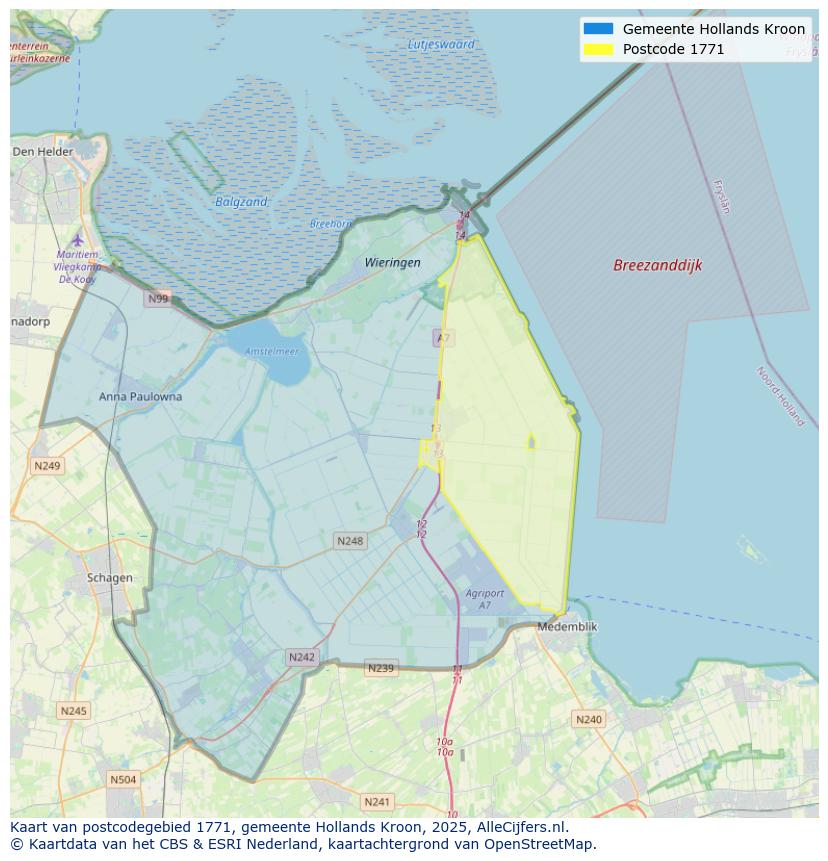 Afbeelding van het postcodegebied 1771 op de kaart.