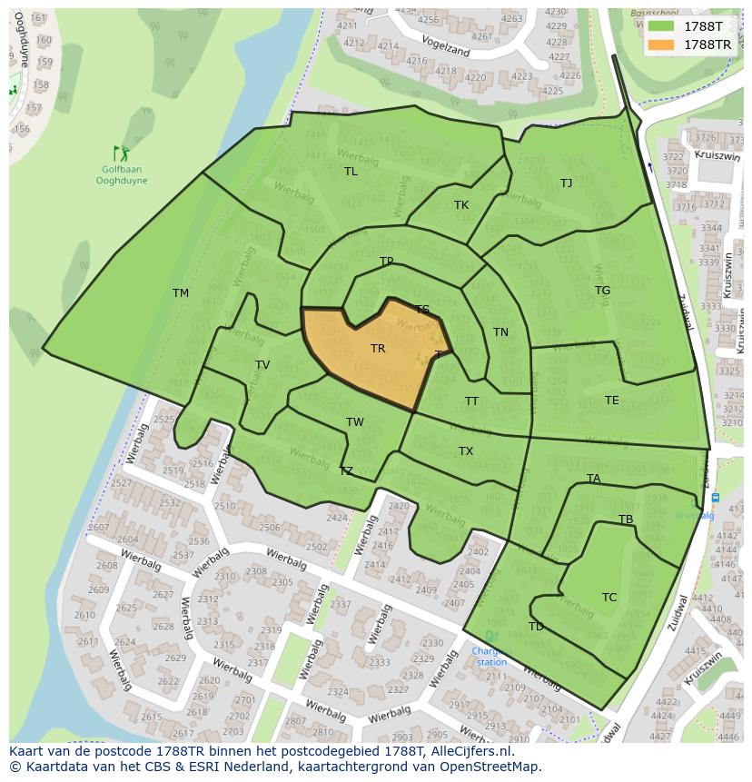Afbeelding van het postcodegebied 1788 TR op de kaart.