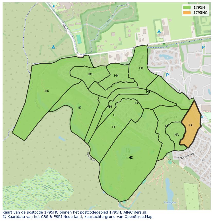 Afbeelding van het postcodegebied 1795 HC op de kaart.