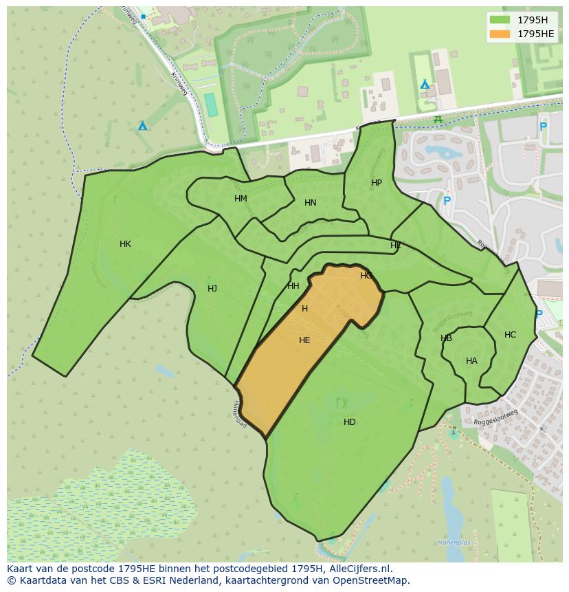 Afbeelding van het postcodegebied 1795 HE op de kaart.