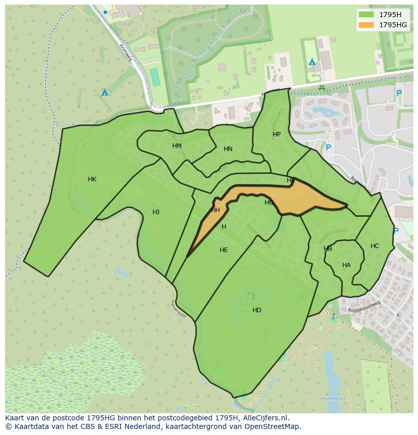 Afbeelding van het postcodegebied 1795 HG op de kaart.