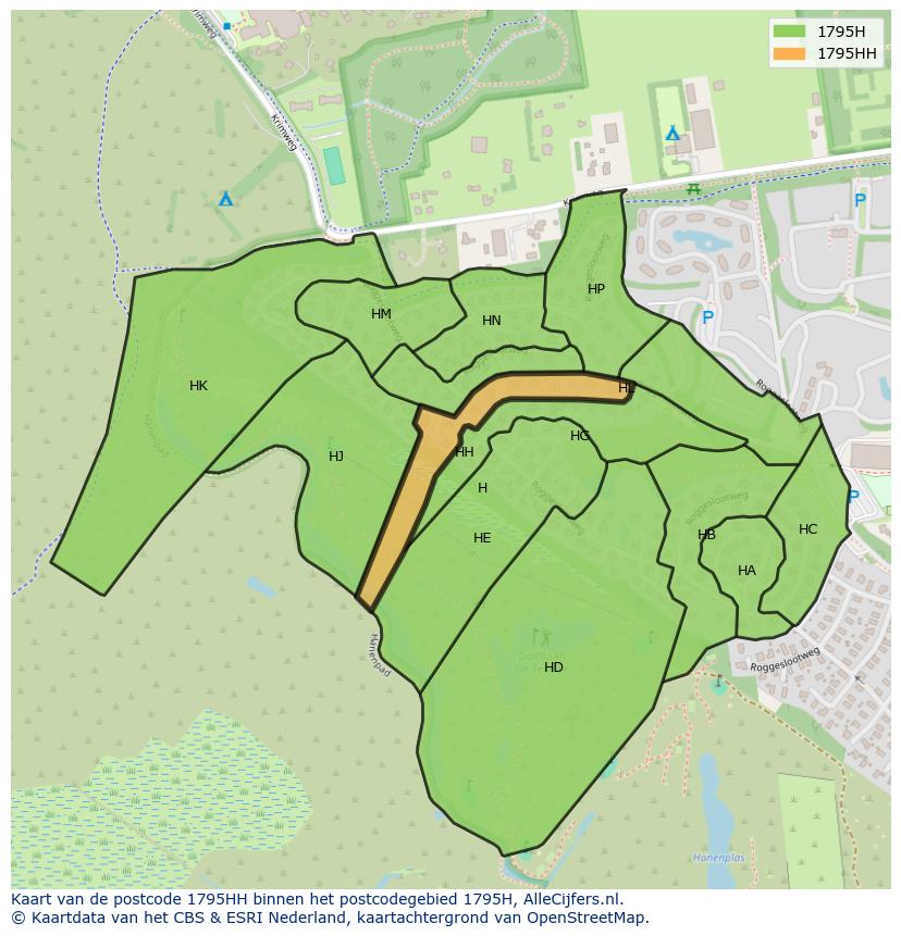 Afbeelding van het postcodegebied 1795 HH op de kaart.