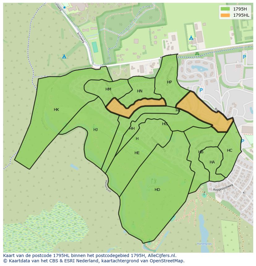 Afbeelding van het postcodegebied 1795 HL op de kaart.
