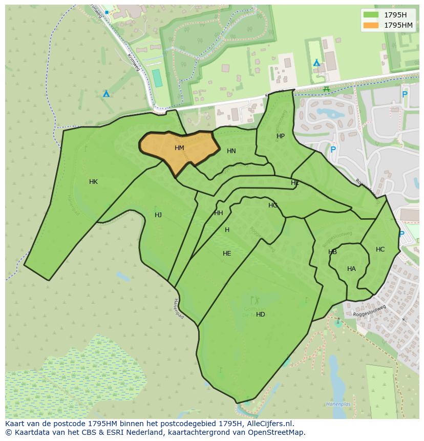Afbeelding van het postcodegebied 1795 HM op de kaart.