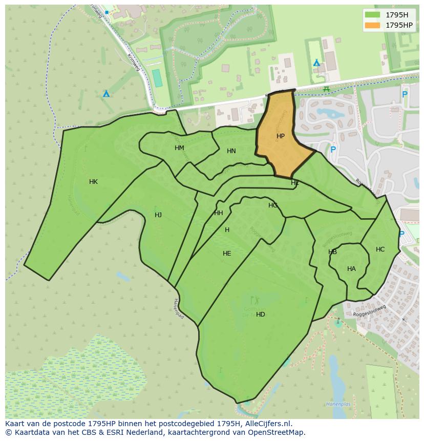 Afbeelding van het postcodegebied 1795 HP op de kaart.