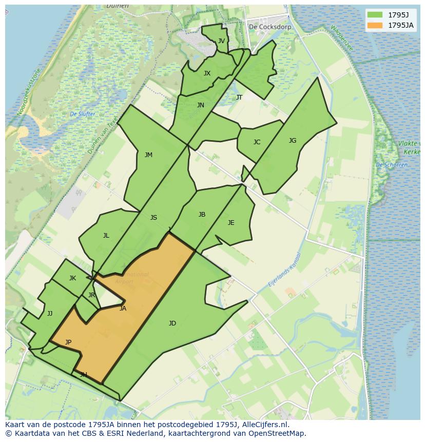 Afbeelding van het postcodegebied 1795 JA op de kaart.