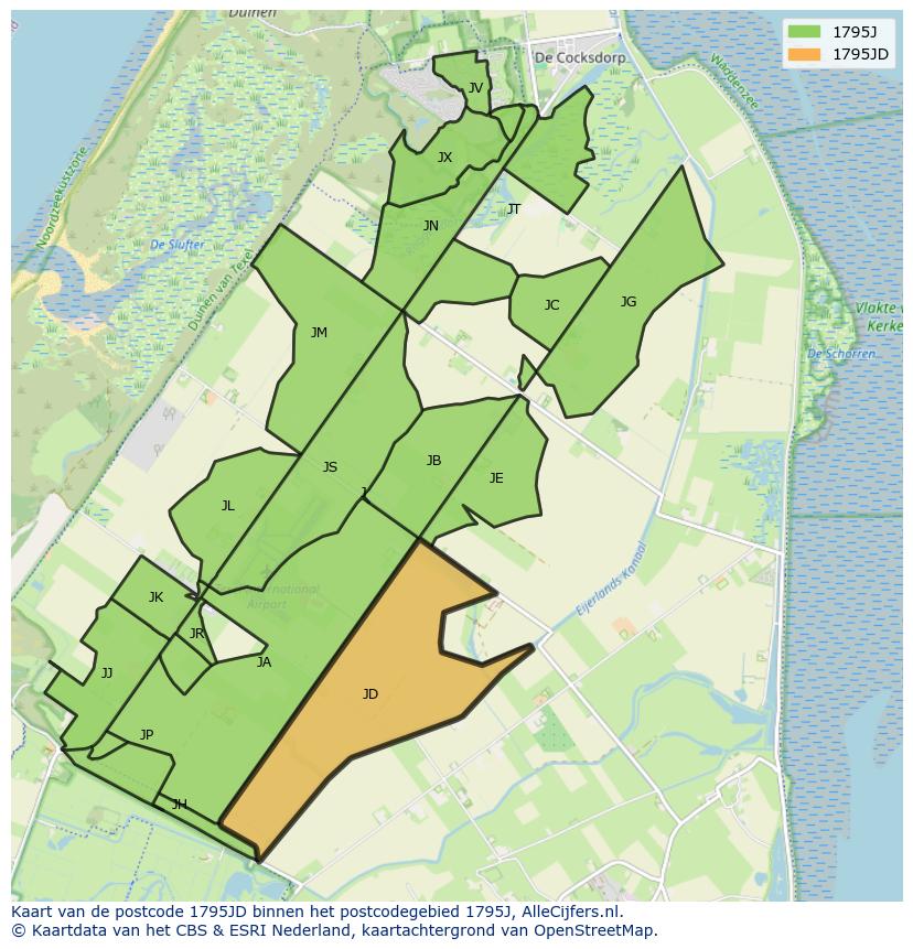 Afbeelding van het postcodegebied 1795 JD op de kaart.