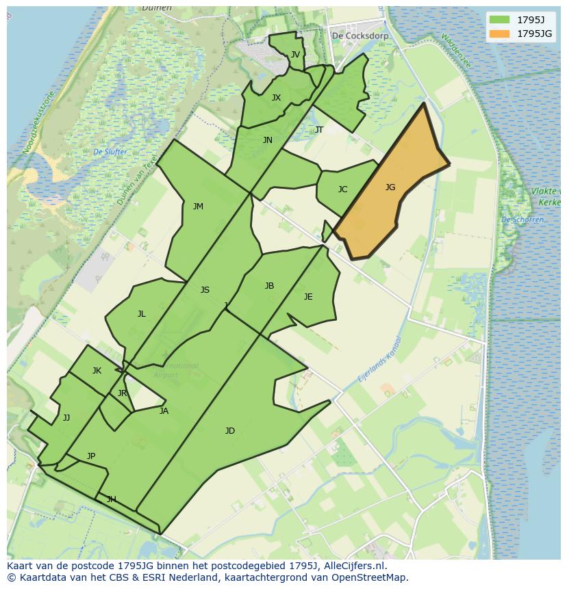 Afbeelding van het postcodegebied 1795 JG op de kaart.