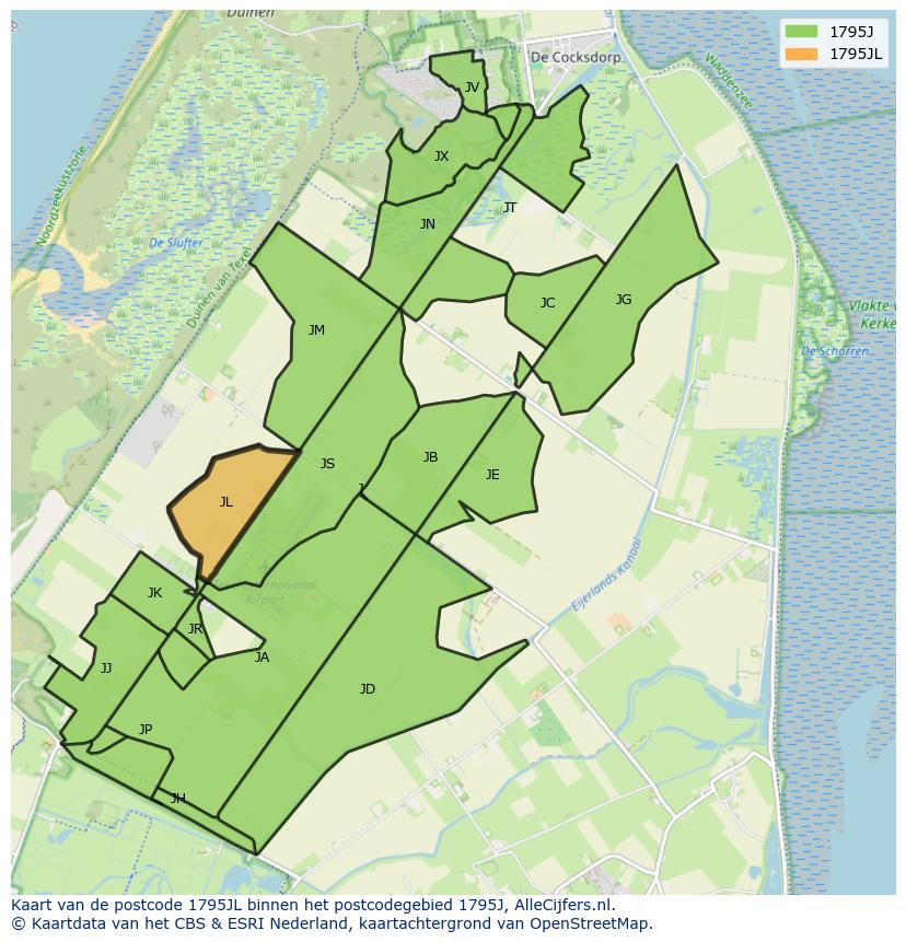 Afbeelding van het postcodegebied 1795 JL op de kaart.