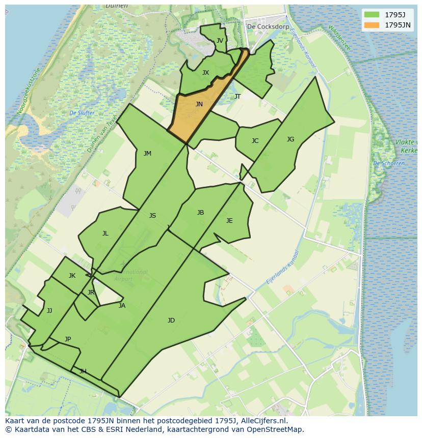 Afbeelding van het postcodegebied 1795 JN op de kaart.