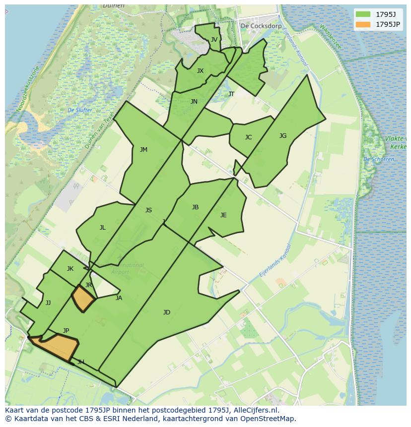 Afbeelding van het postcodegebied 1795 JP op de kaart.