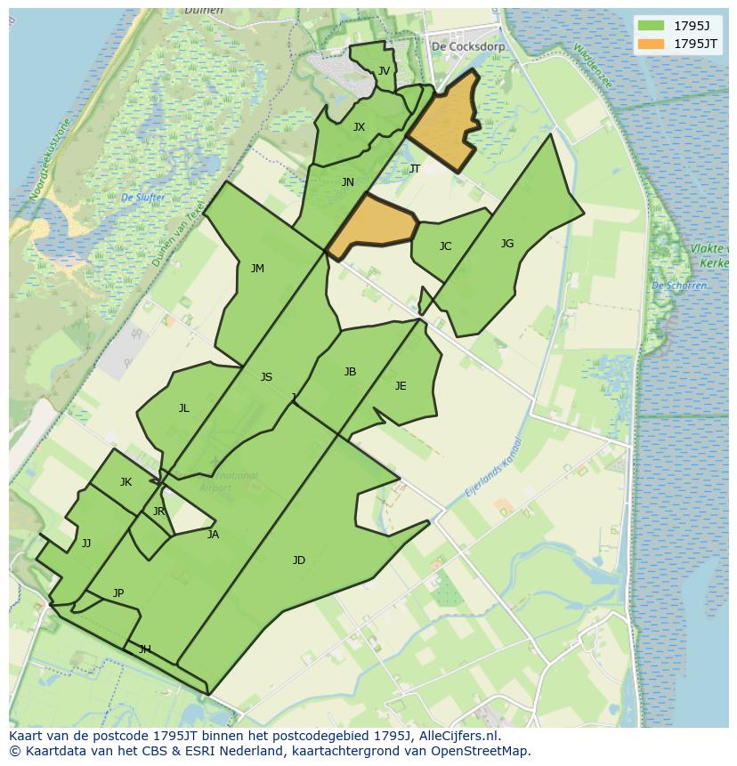 Afbeelding van het postcodegebied 1795 JT op de kaart.