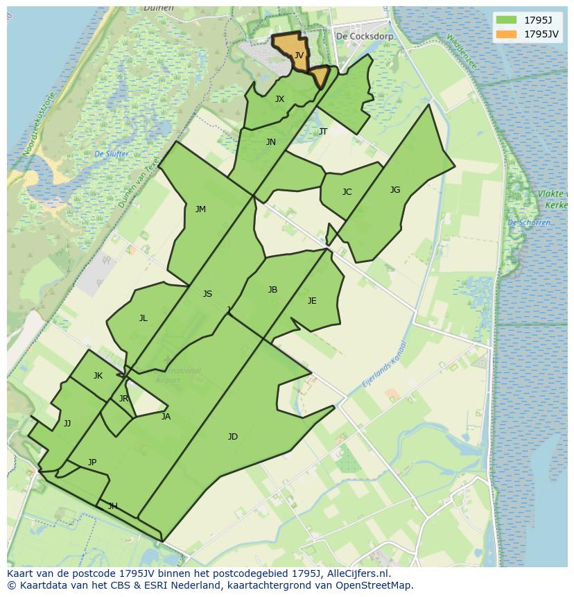 Afbeelding van het postcodegebied 1795 JV op de kaart.