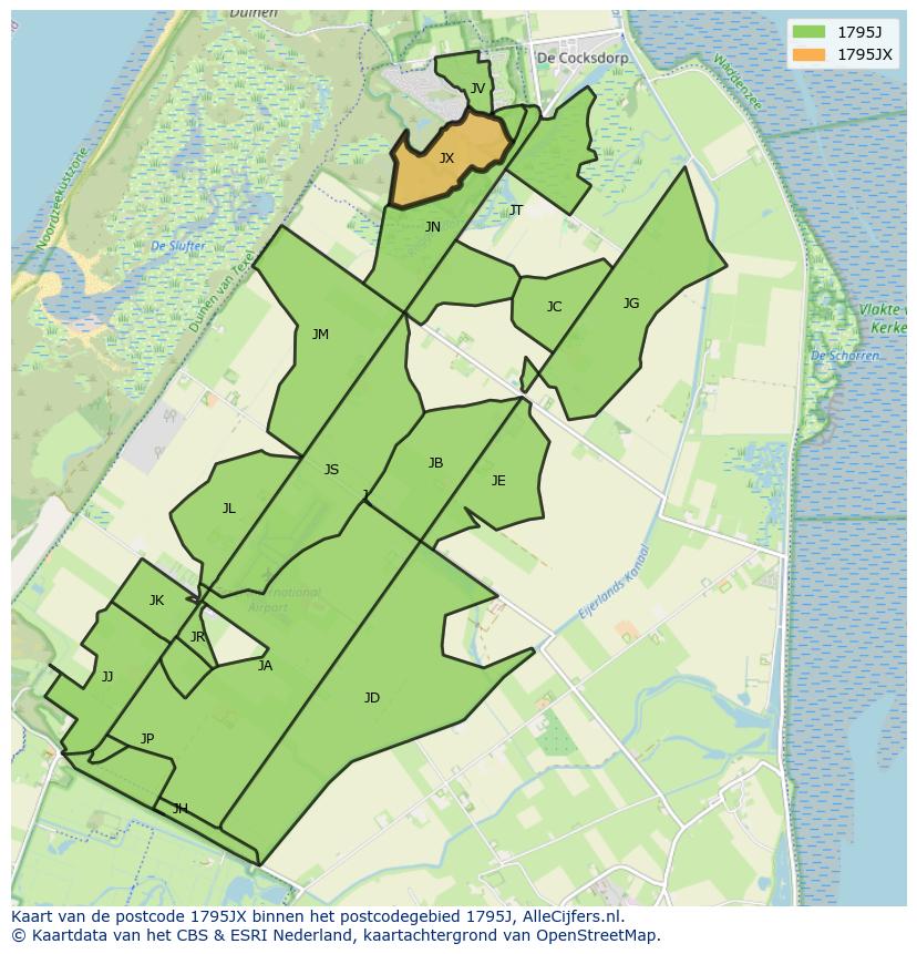Afbeelding van het postcodegebied 1795 JX op de kaart.