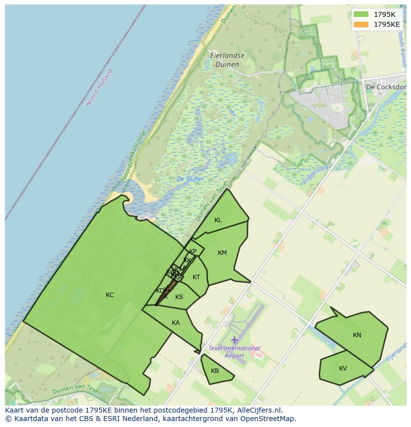 Afbeelding van het postcodegebied 1795 KE op de kaart.