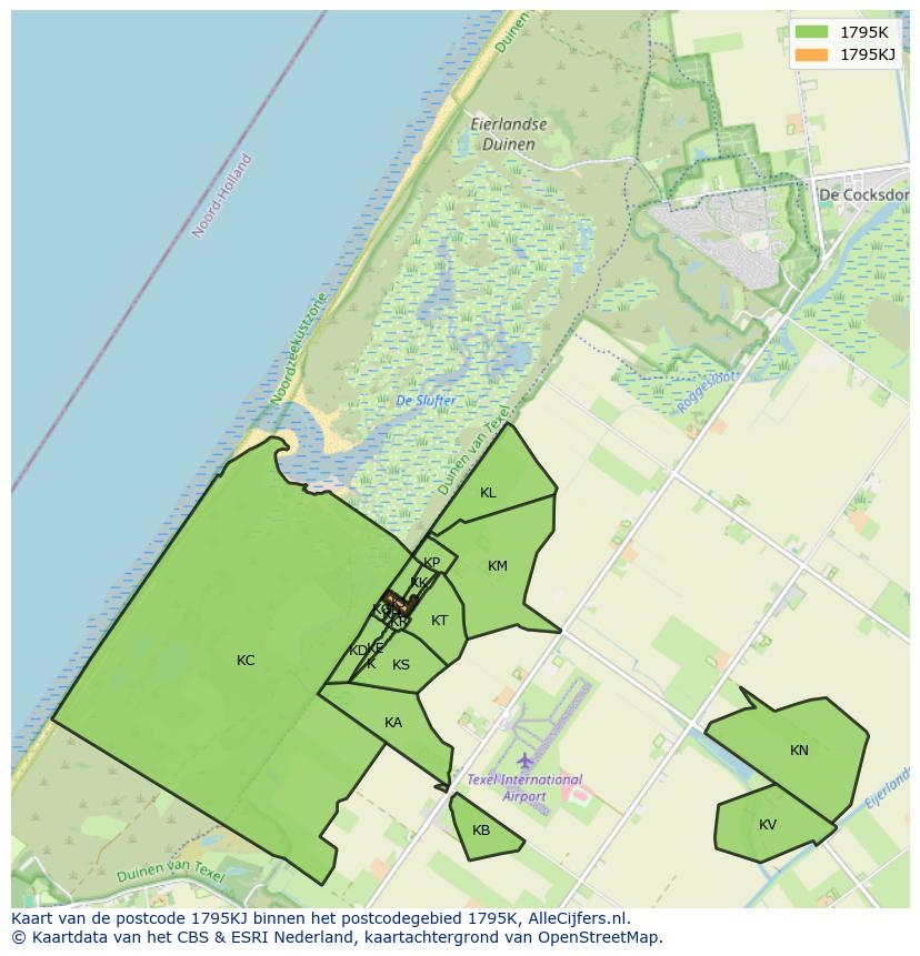 Afbeelding van het postcodegebied 1795 KJ op de kaart.