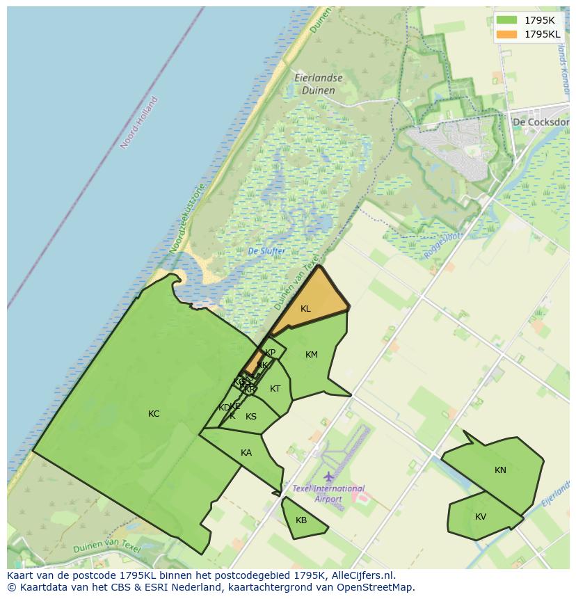 Afbeelding van het postcodegebied 1795 KL op de kaart.