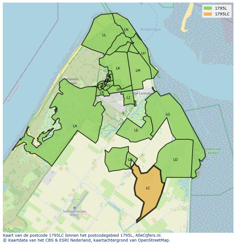 Afbeelding van het postcodegebied 1795 LC op de kaart.