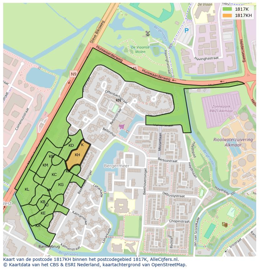 Afbeelding van het postcodegebied 1817 KH op de kaart.