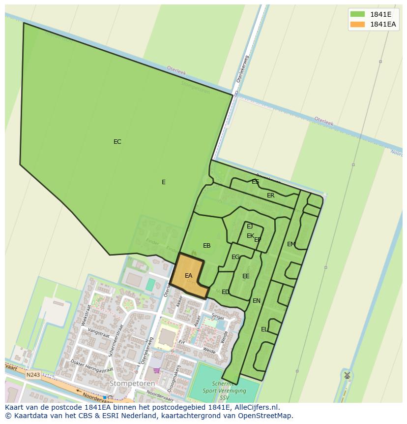 Afbeelding van het postcodegebied 1841 EA op de kaart.