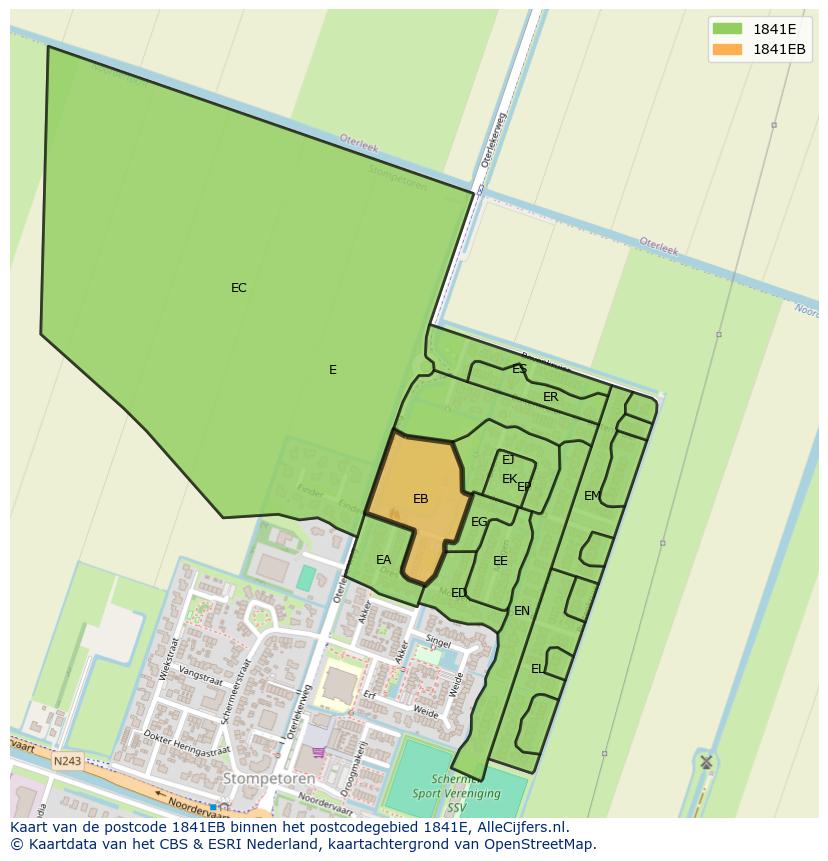 Afbeelding van het postcodegebied 1841 EB op de kaart.
