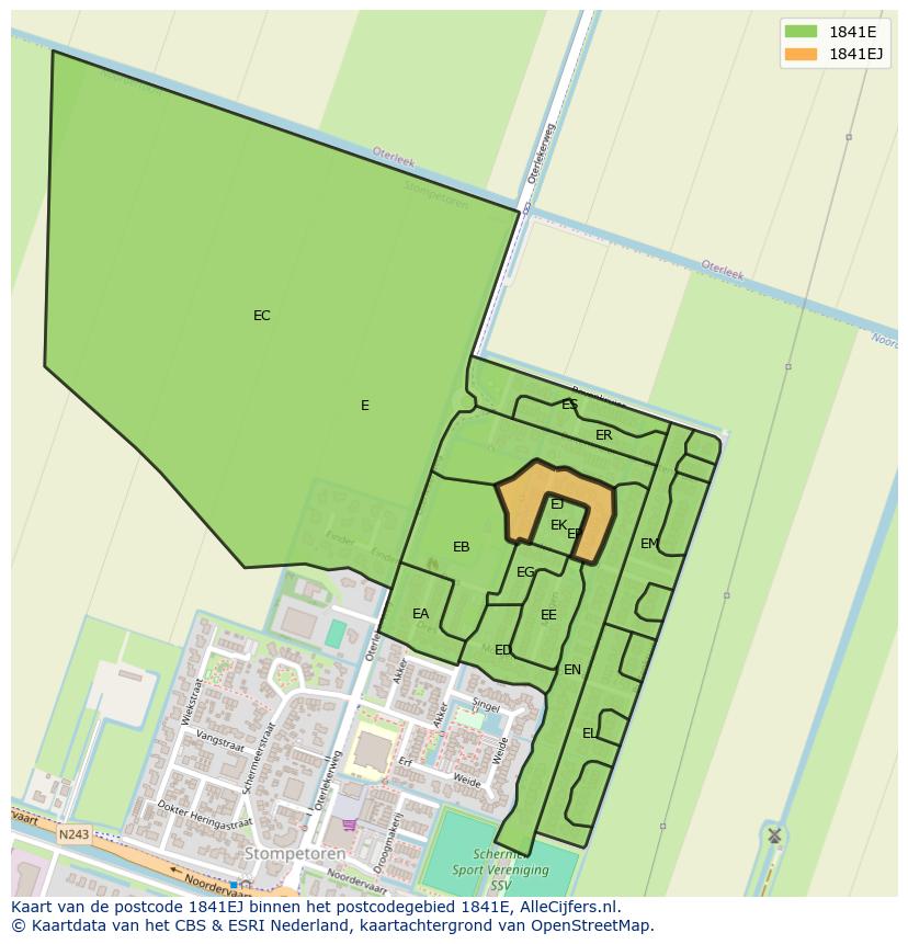 Afbeelding van het postcodegebied 1841 EJ op de kaart.