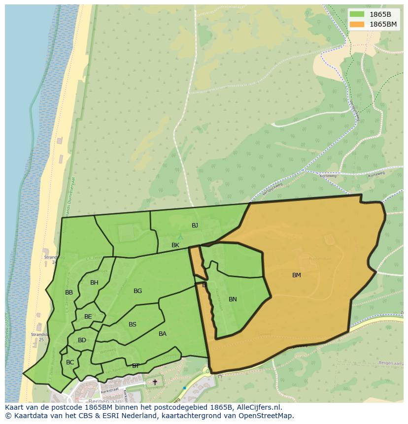 Afbeelding van het postcodegebied 1865 BM op de kaart.