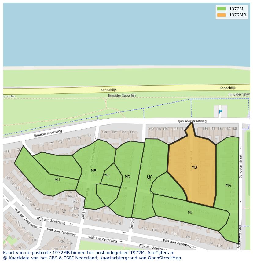 Afbeelding van het postcodegebied 1972 MB op de kaart.