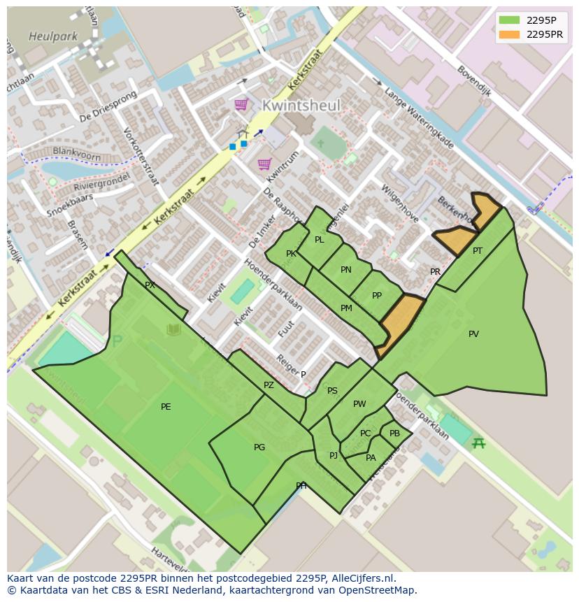 Afbeelding van het postcodegebied 2295 PR op de kaart.