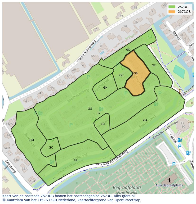 Afbeelding van het postcodegebied 2673 GB op de kaart.