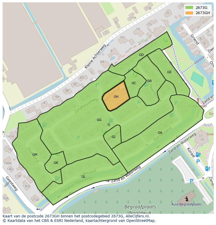 Afbeelding van het postcodegebied 2673 GH op de kaart.