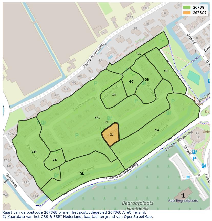 Afbeelding van het postcodegebied 2673 GJ op de kaart.
