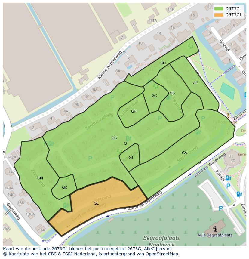 Afbeelding van het postcodegebied 2673 GL op de kaart.